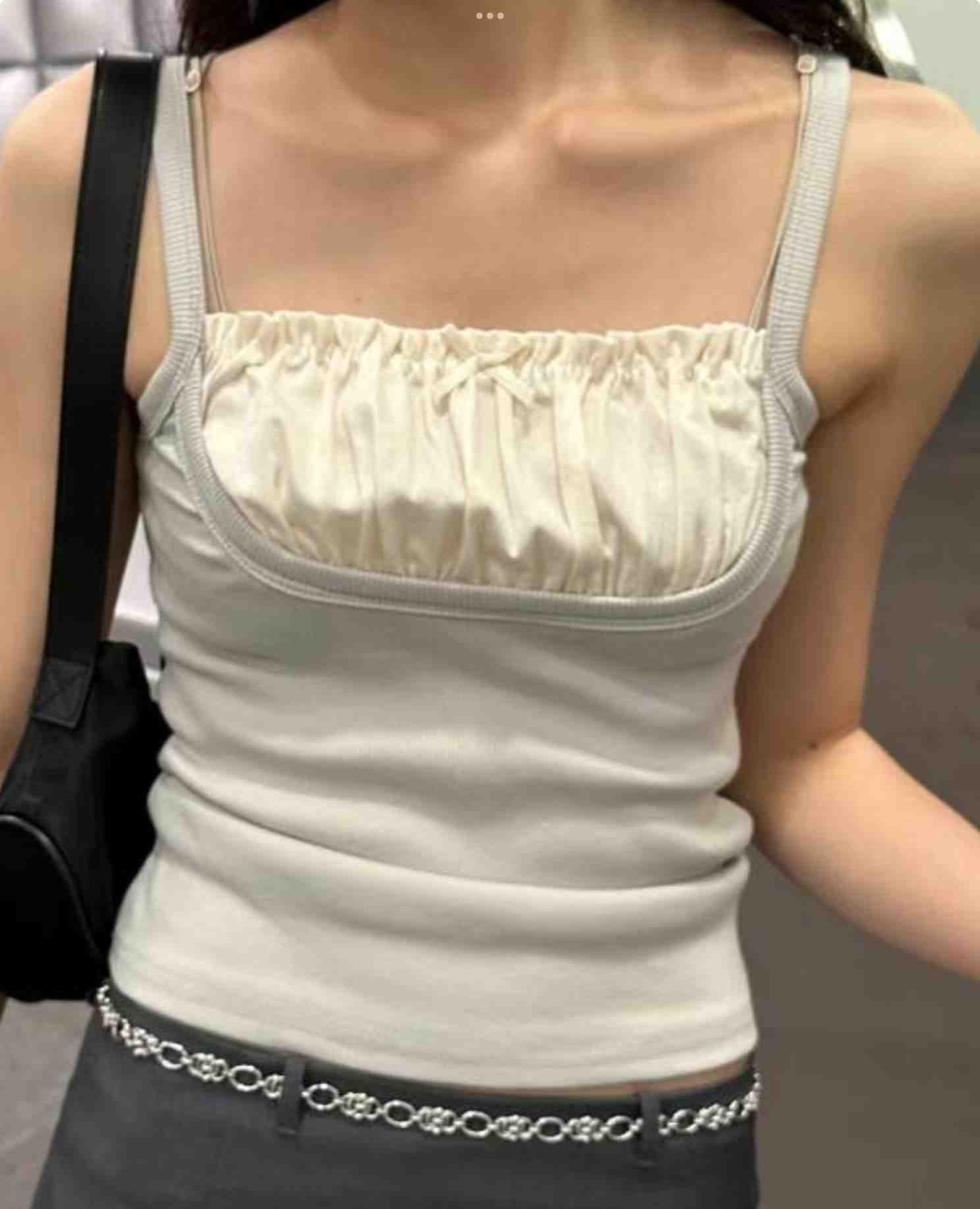 STREET直郵韓國代購女士新品熱賣職業24秋夏吊帶背心羅紋STREET吊帶/背心