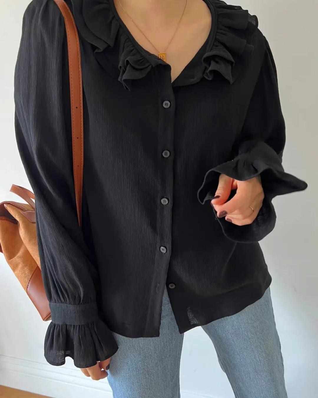 HONESTY韓國直郵東大門實拍女裝新品人氣職業推薦襯衫蕾絲衫HONESTY襯衫/蕾絲衫