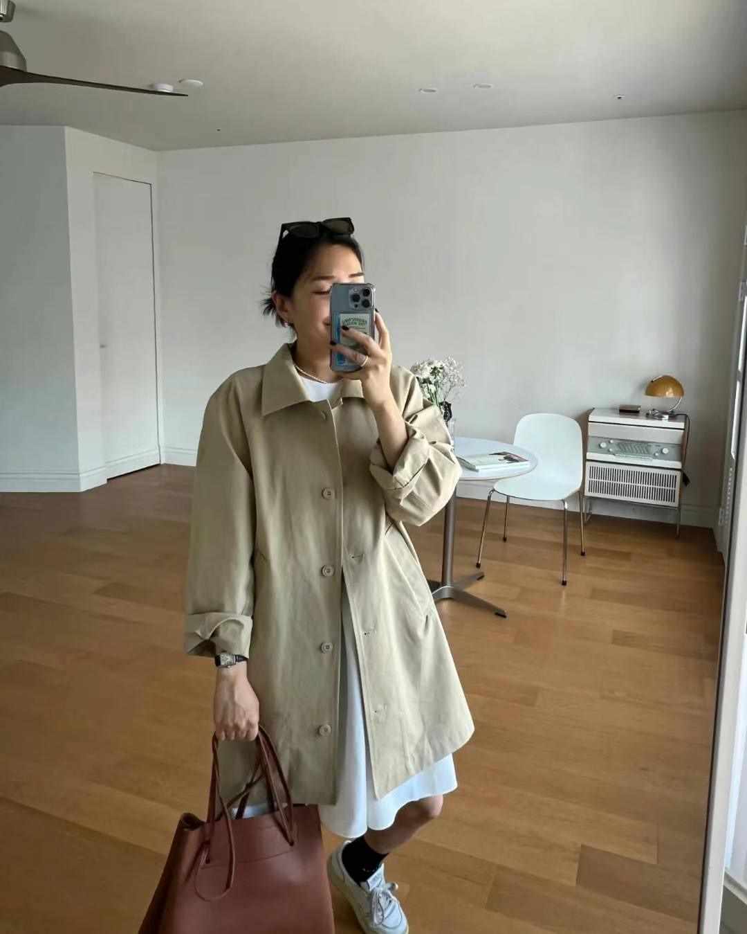 HONESTY韓國直郵東大門代購女裝新品推薦職業熱賣時尚長款風衣HONESTY長款風衣