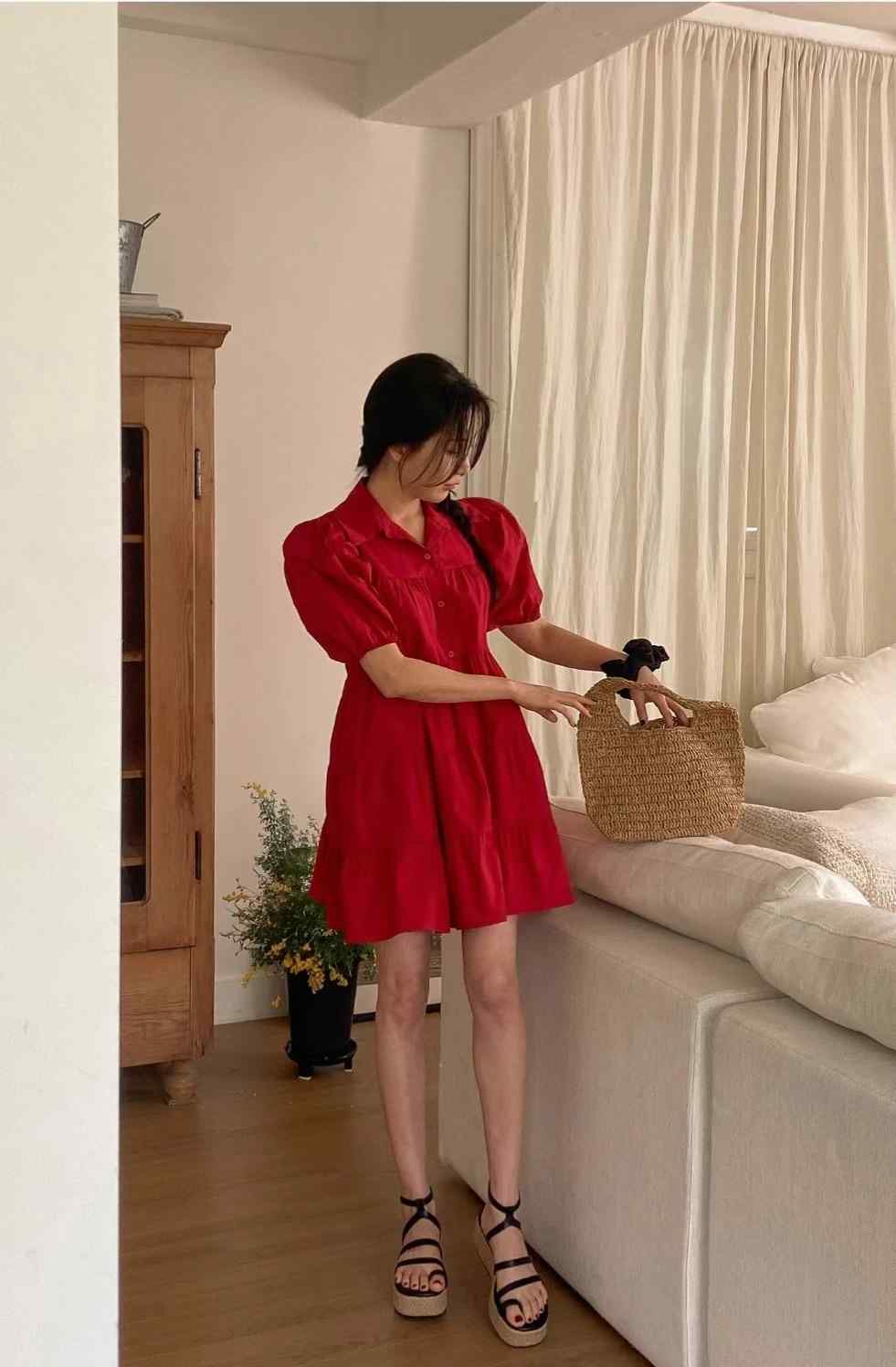 TOMBO直郵韓國代購女裝新款職業人氣24春夏推薦休閑連衣裙TOMBO連衣裙