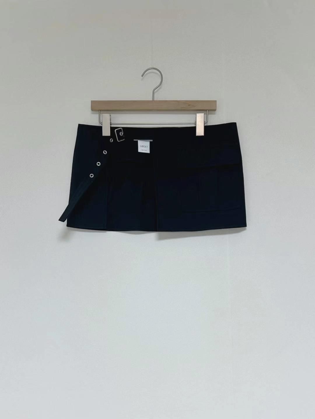 LAYOUT韓國直郵東大門實拍女裝新款熱賣休閑職業人氣短裙腰帶LAYOUT短裙