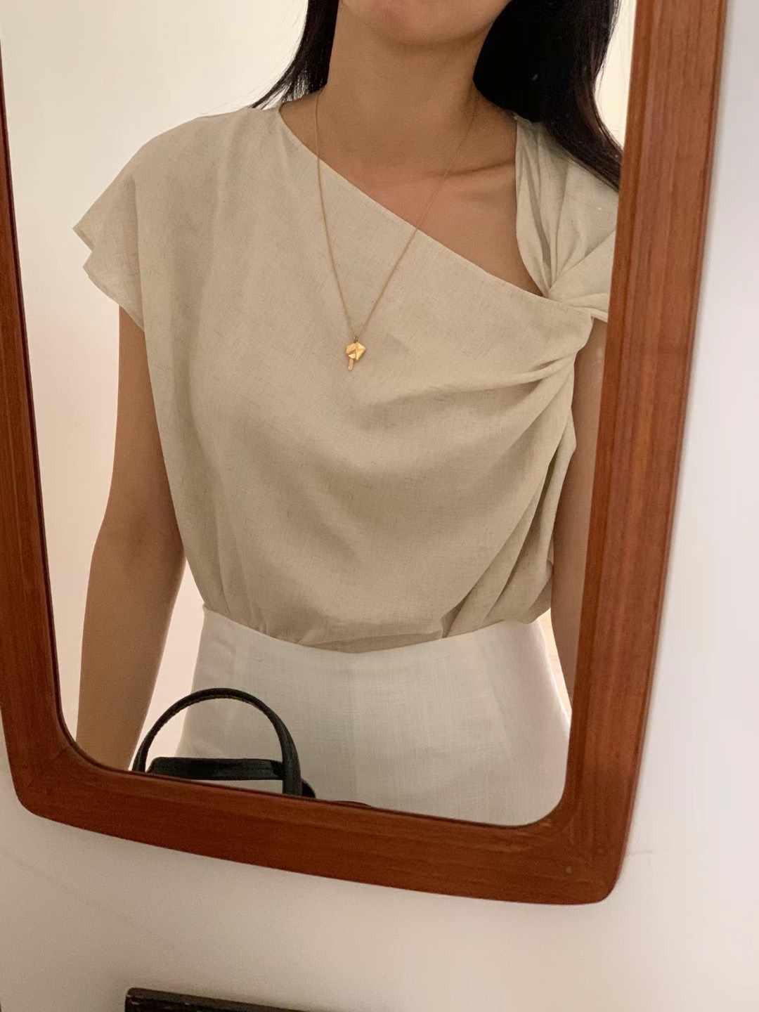 POLLEN東大門實拍女士新款時尚人氣推薦休閑真品職業T恤亞麻POLLENT恤