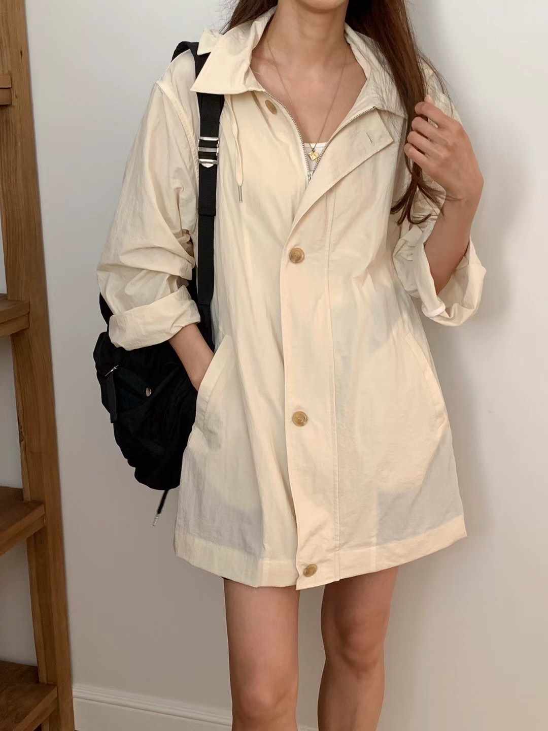 POLLEN韓國直郵女裝新款時尚推薦24秋夏人氣職業夾克連帽POLLEN夾克