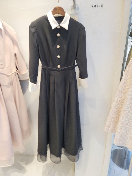 Cat.s韓國直郵東大門代購女裝新品休閑推薦真品連衣裙含腰帶Cat.s____連衣裙