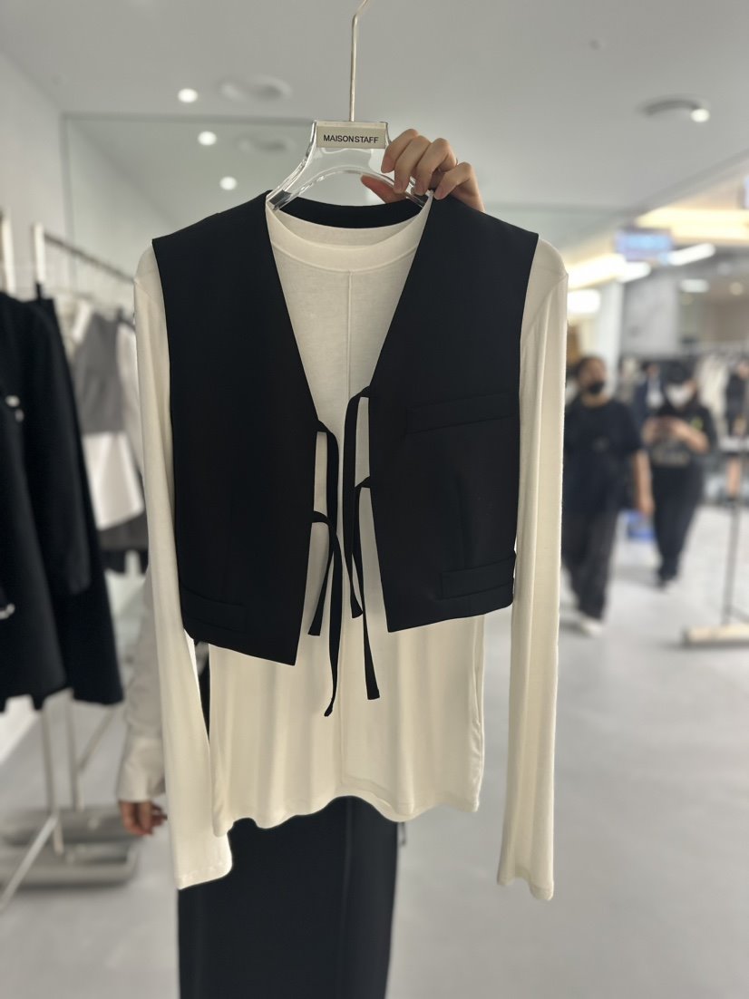 DOUBLE STANDARD/LE SMOKING直郵韓國代購女裝新品24春夏馬甲不含內搭MAISONSTAFF馬甲