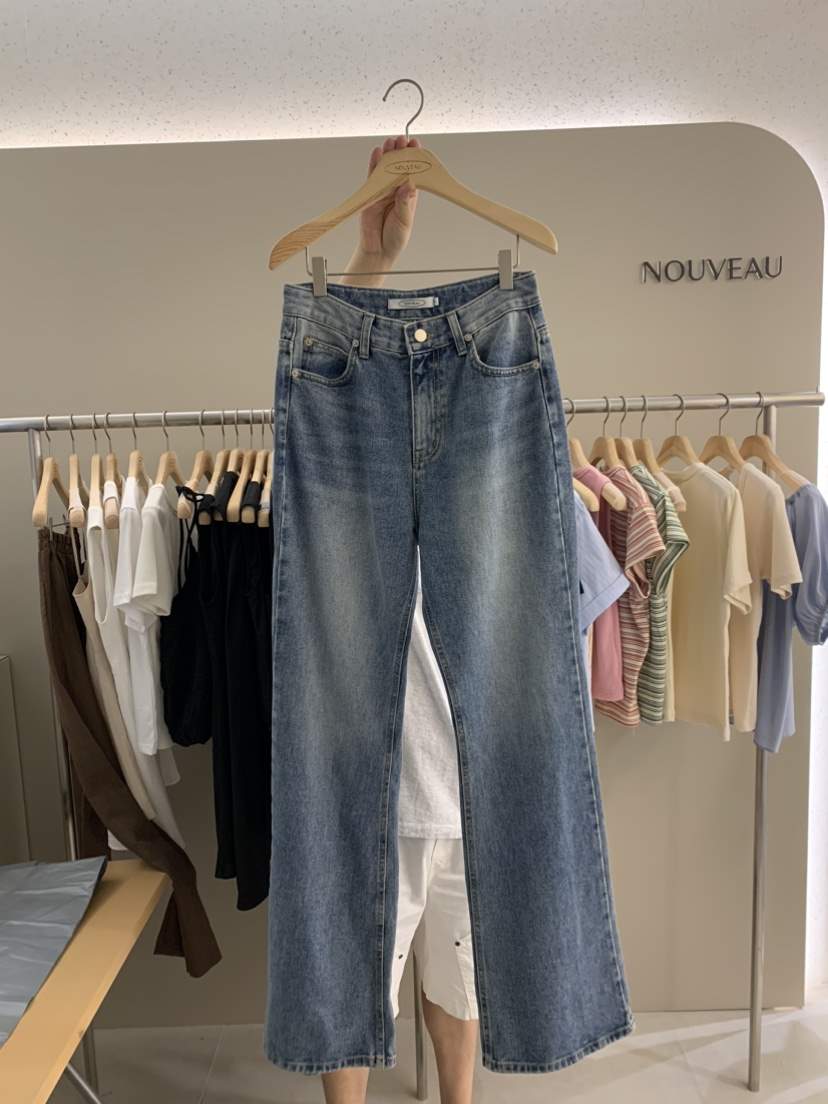 NOUVEAU韓國直郵東大門代購女裝新品休閑人氣24春夏牛仔褲NOUVEAU牛仔褲