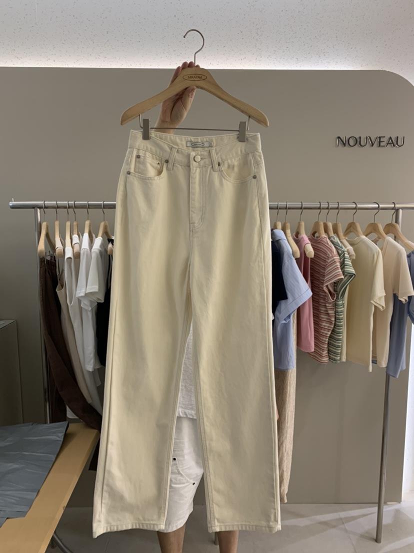 NOUVEAU直郵韓國代購女裝新品休閑24春夏時尚牛仔褲牛仔布NOUVEAU牛仔褲