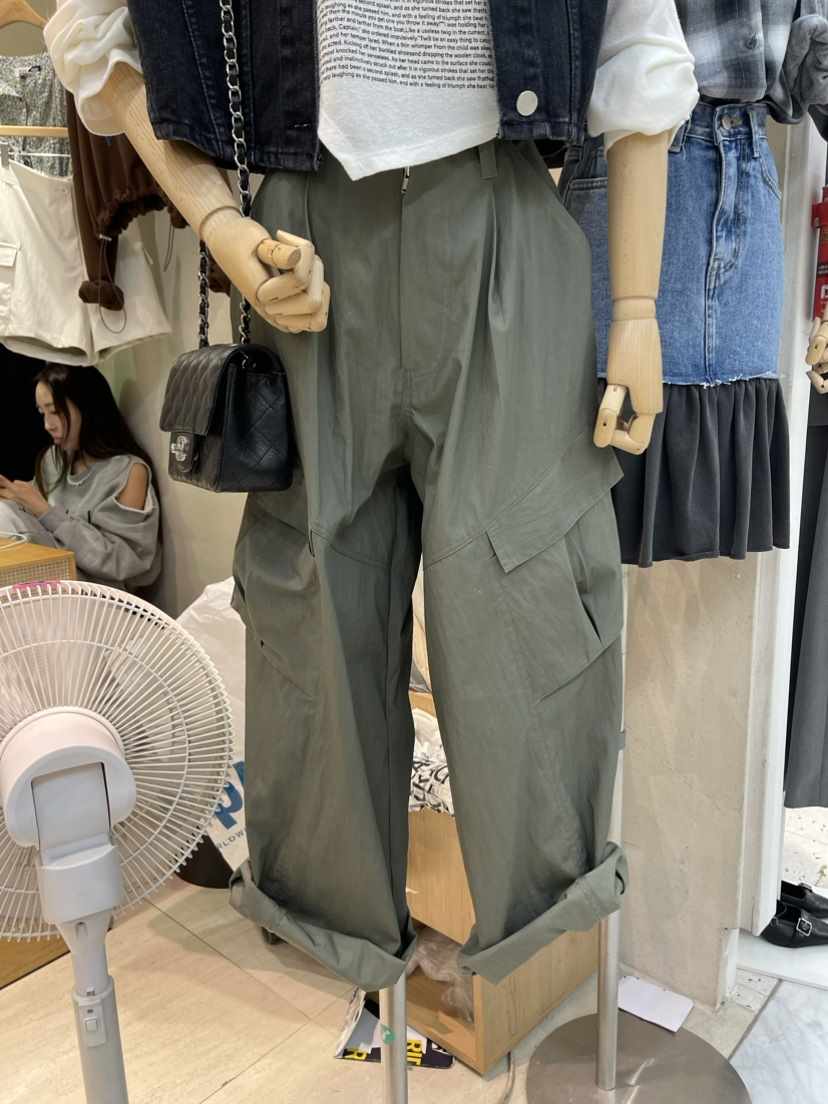 BLACK FRIDAY韓國直郵東大門代購女裝新款真品休閑褲工裝褲口袋BLACK FRIDAY休閑褲