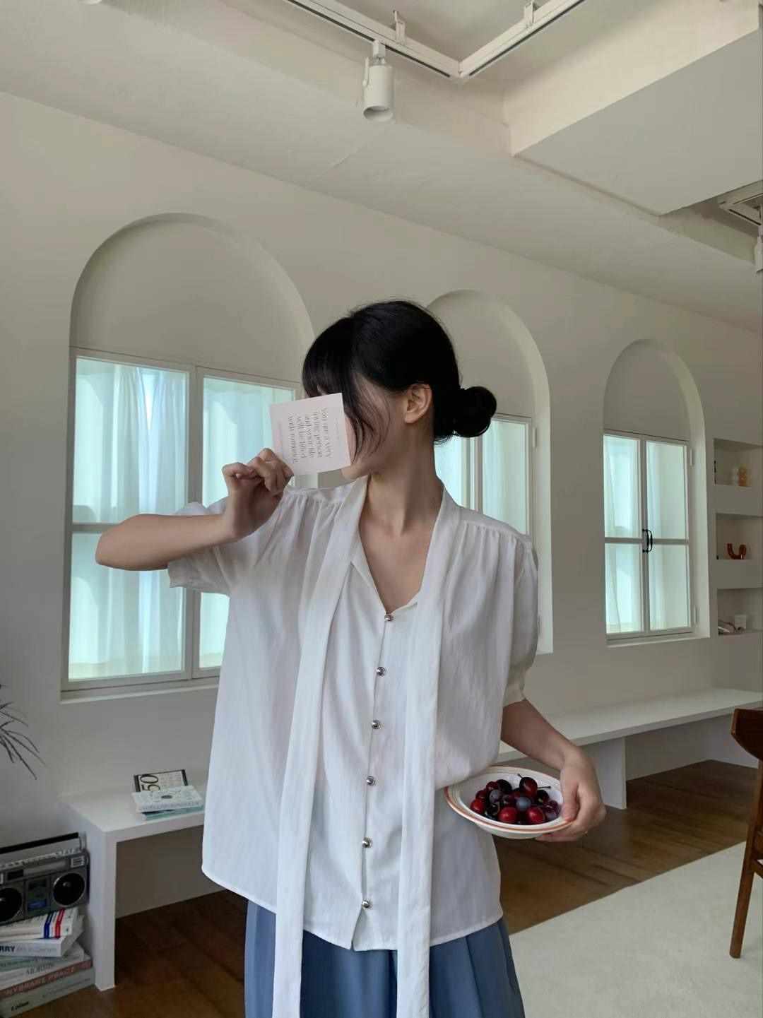 HEIVE韓國直郵女裝新品推薦24春夏真品人氣休閑襯衫蕾絲衫HEIVE襯衫/蕾絲衫