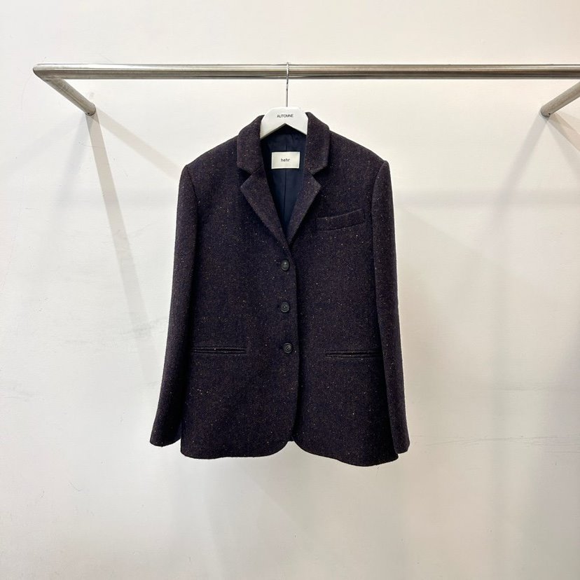 AUTOMNE韓國直郵女裝新款職業休閑真品人氣24春夏夾克人字紋AMY GRACE夾克