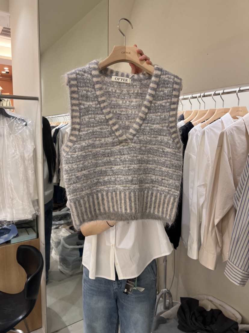OP’PER韓國直郵東大門代購女裝新品熱賣休閑24春夏人氣馬甲OPPER馬甲