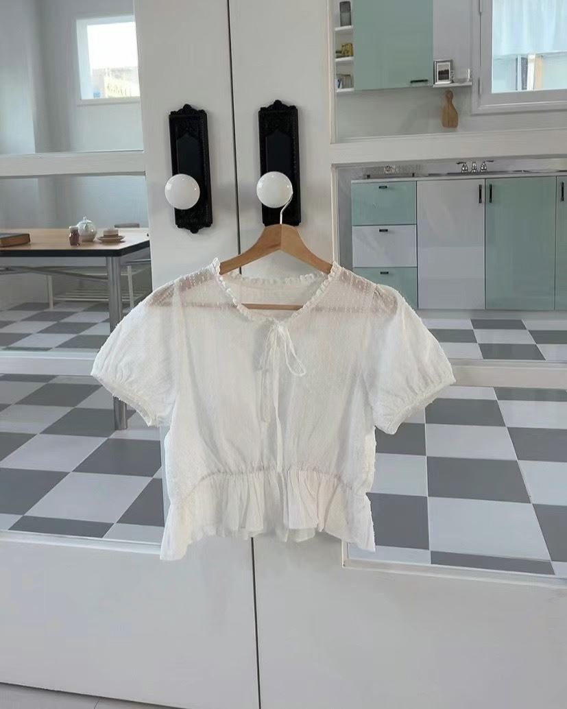 SOUFFLE韓國直郵女裝新款時尚推薦24春夏真品職業襯衫蕾絲衫SOUFFLE襯衫/蕾絲衫