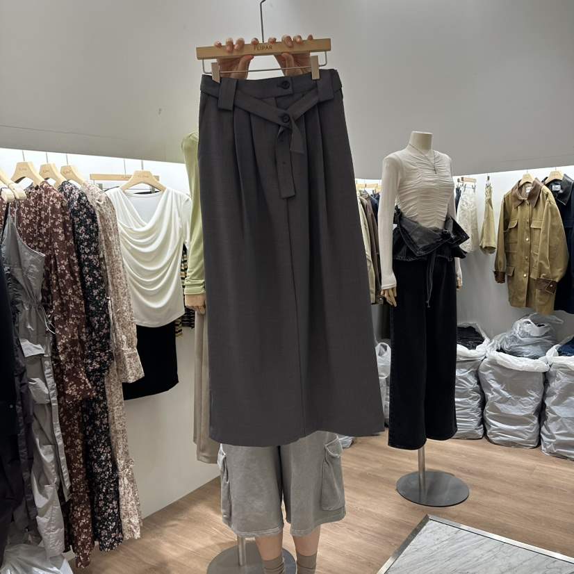 FLIPAR韓國直郵東大門實拍女裝新品時尚休閑真品長裙含腰帶FLIPAR長裙