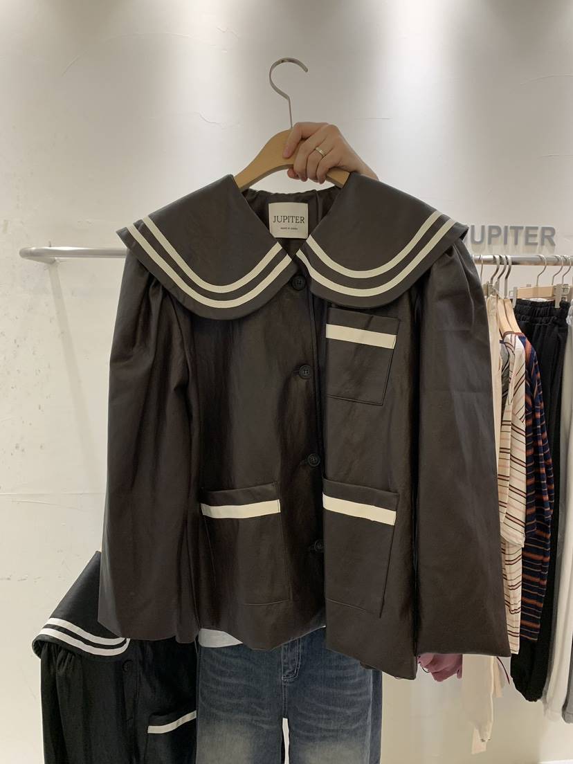 JUPITER直郵韓國代購女裝新品人氣真品時尚職業24春夏夾克皮革JUPITER夾克
