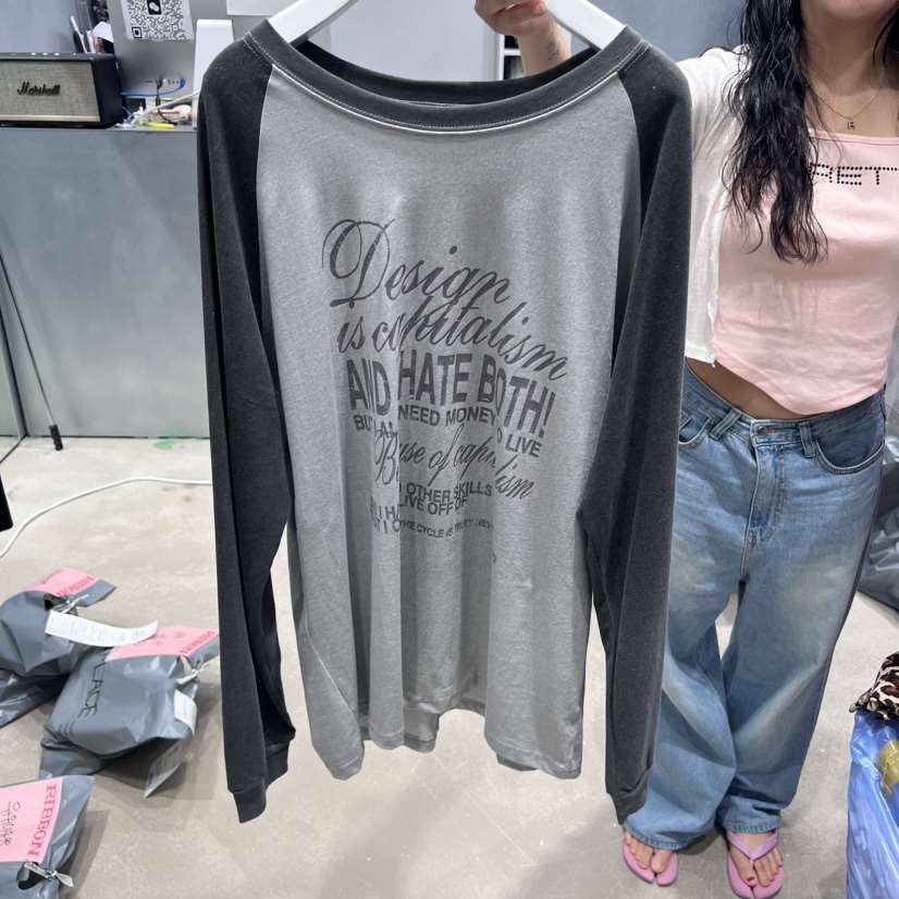 RIBBON韓國直郵女裝新款人氣時尚休閑真品推薦24春夏長袖T恤RIBBON長袖T恤