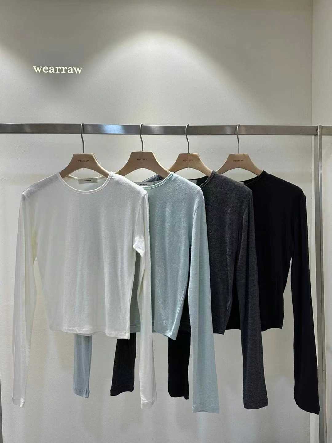 WEARRAW韓國直郵女裝新品熱賣時尚職業真品24秋冬長袖T恤WEARRAW長袖T恤