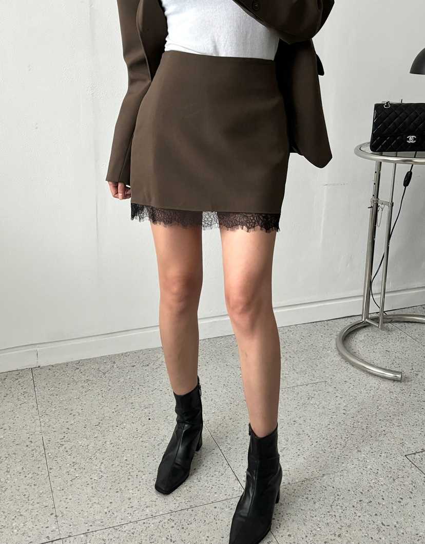 MARRON韓國直郵女裝新款人氣職業時尚24秋冬推薦熱賣短裙PIN-UP短裙