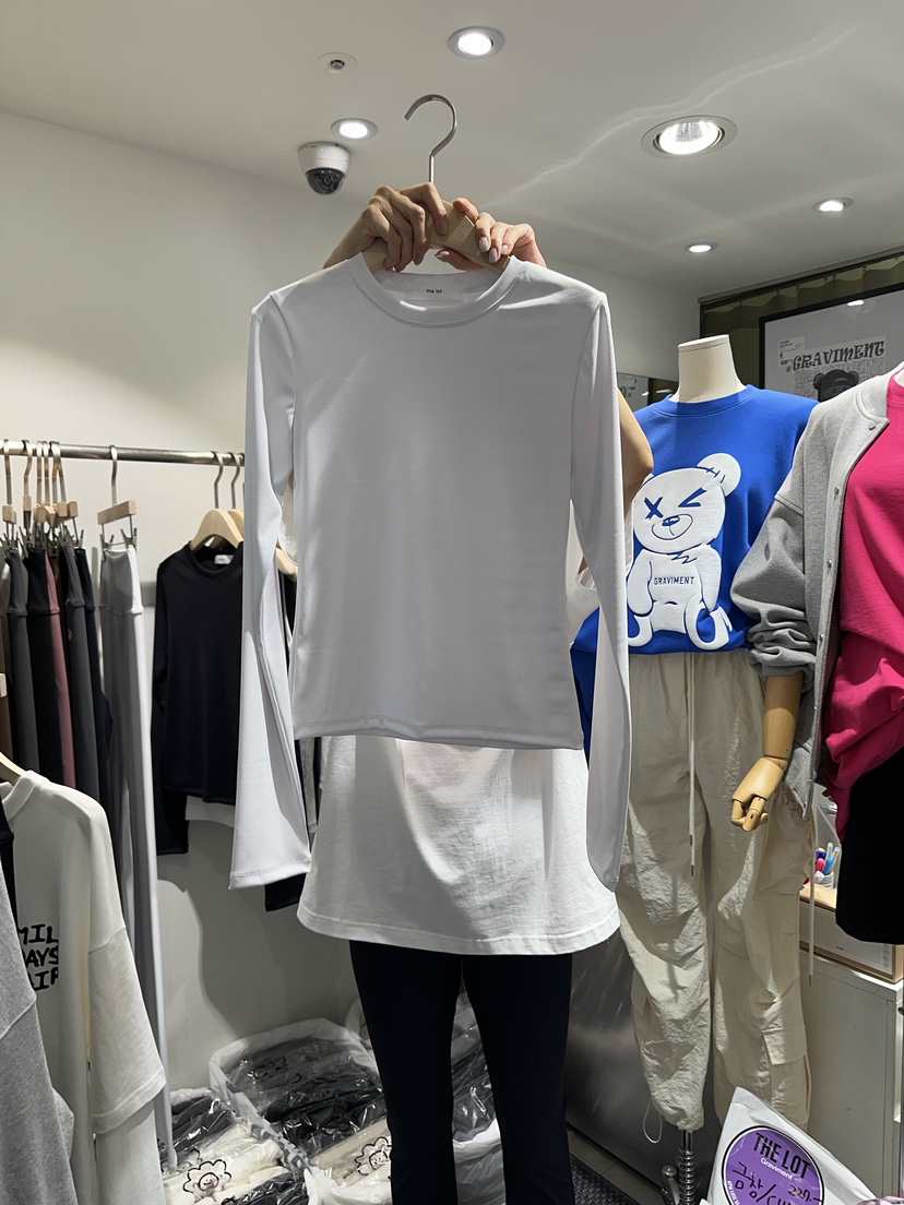 THE LOT/	LOT韓國直郵東大門實拍女裝新品真品長袖T恤修身羅紋THE LOT/	LOT長袖T恤