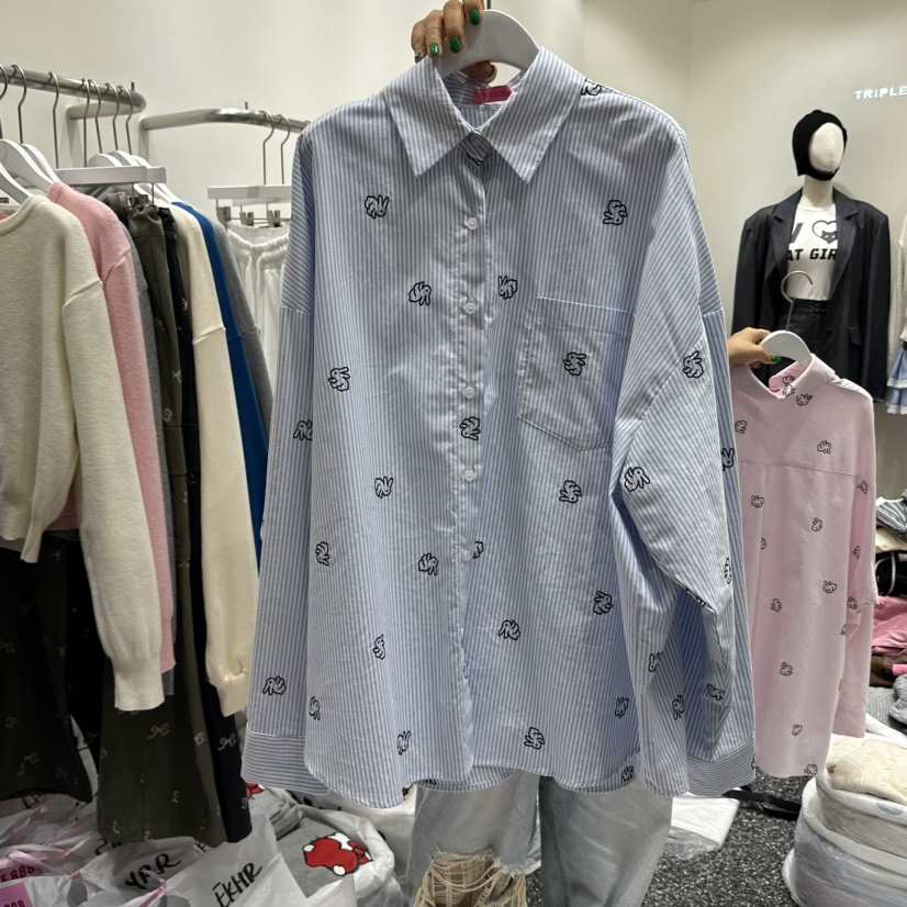 VINTAGE888/TRIPLE EIGHT韓國直郵女裝新款休閑襯衫蕾絲衫兔子刺繡VINTAGE888/TRIPLE EIGHT襯衫/蕾絲衫