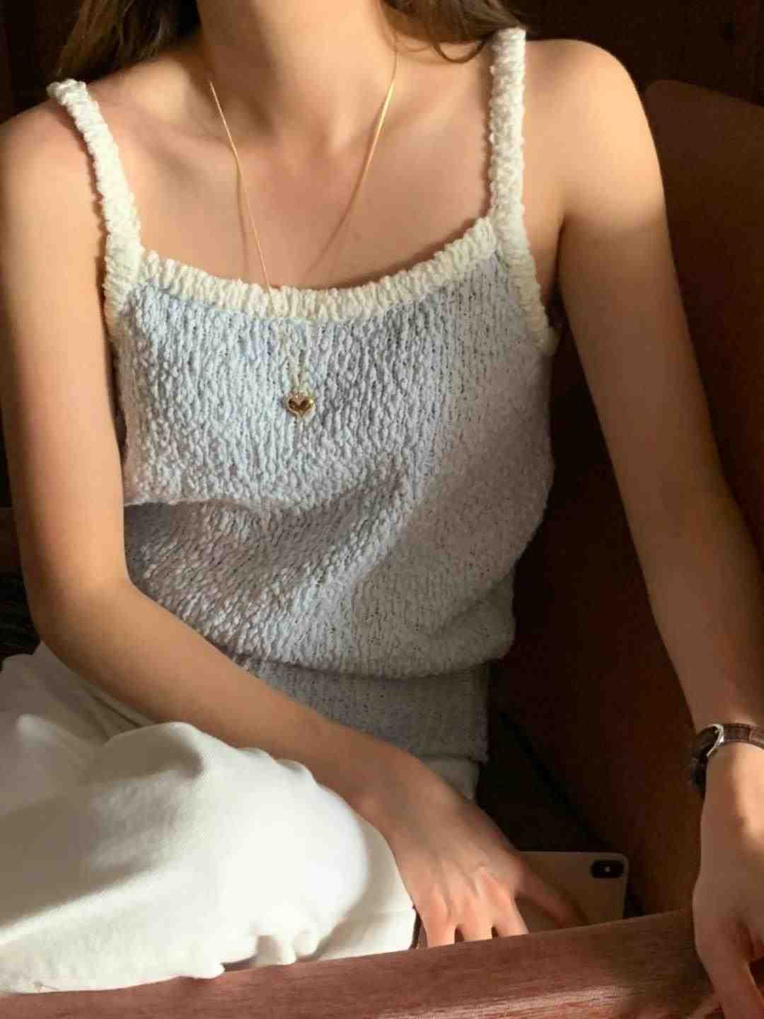 INOUF/FLUTTER雙領標直郵韓國代購女裝新品人氣職業吊帶背心INOUF/FLUTTER吊帶/背心