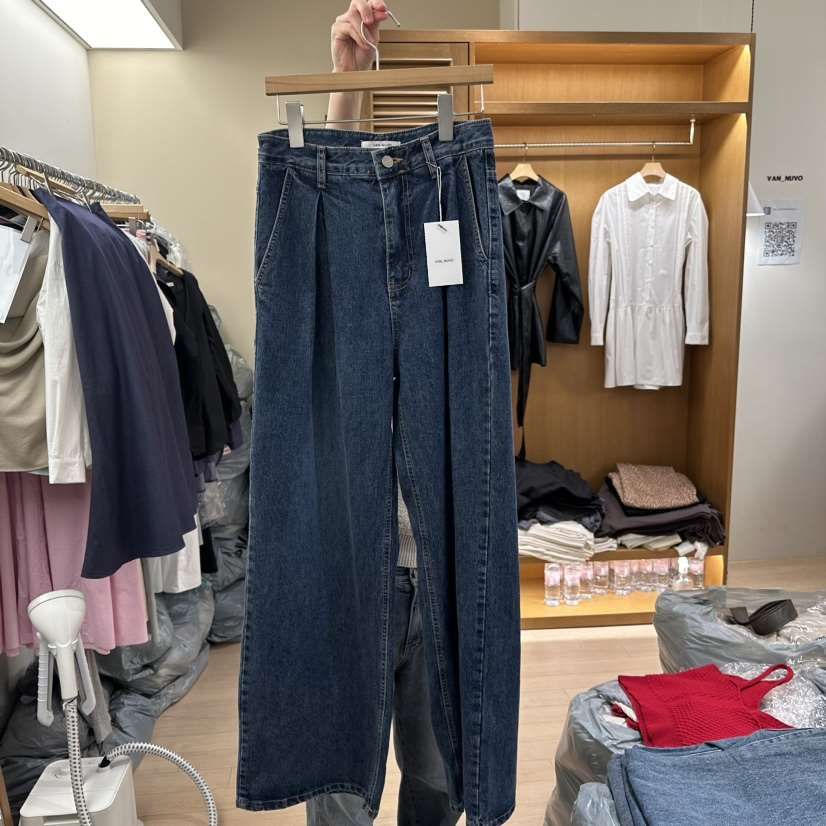 VAN NUVO韓國直郵東大門代購女裝新品職業24秋冬時尚牛仔褲VAN NUVO牛仔褲