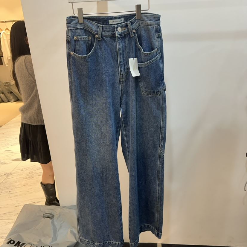 AIME HOPE MAKE韓國直郵東大門實拍女裝新品時尚24秋冬牛仔褲AIME HOPE MAKE牛仔褲
