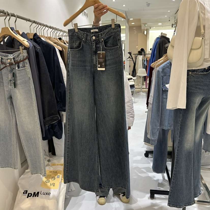 KIRKE韓國直郵東大門實拍女裝新品熱賣推薦職業休閑人氣牛仔褲VERVE牛仔褲