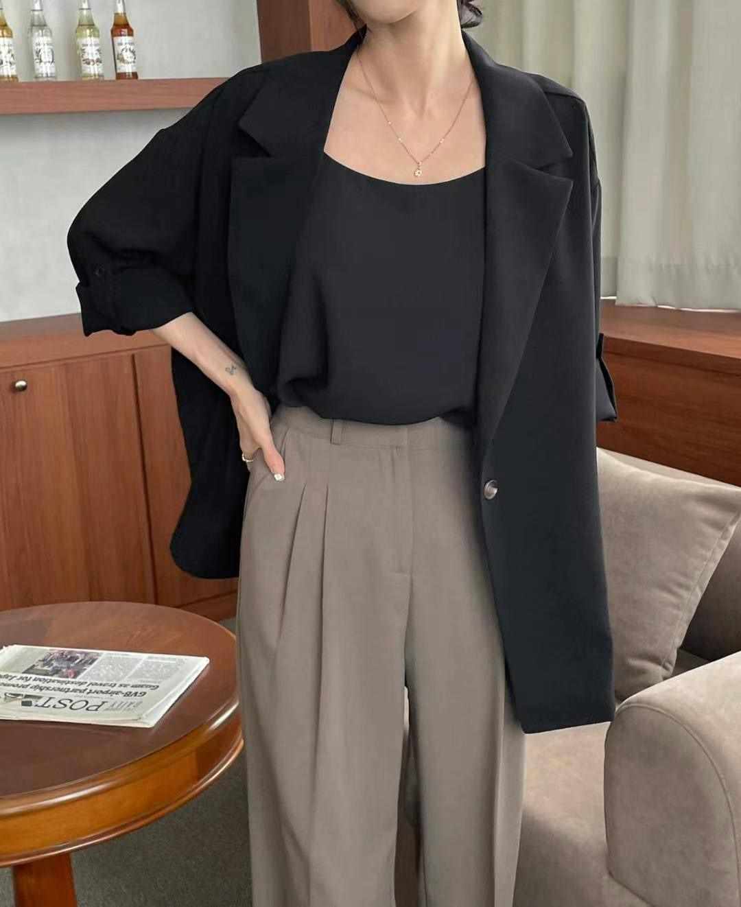 YAMI韓國直郵女裝新品熱賣真品職業休閑人氣時尚推薦24秋冬夾克YAMI夾克