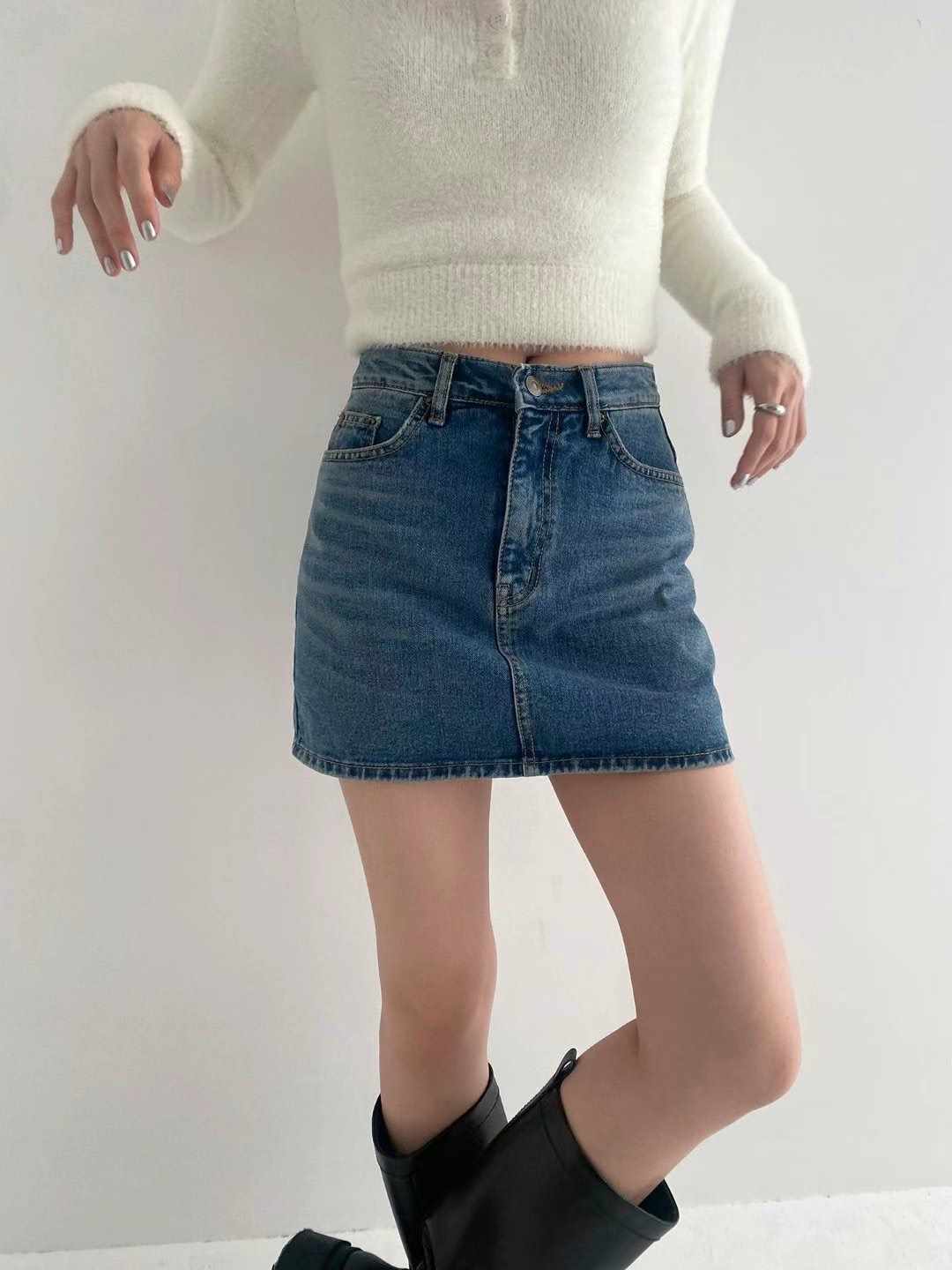 DOUBLEM直郵韓國代購女裝新款24秋冬熱賣人氣真品推薦短裙DOUBLEM短裙
