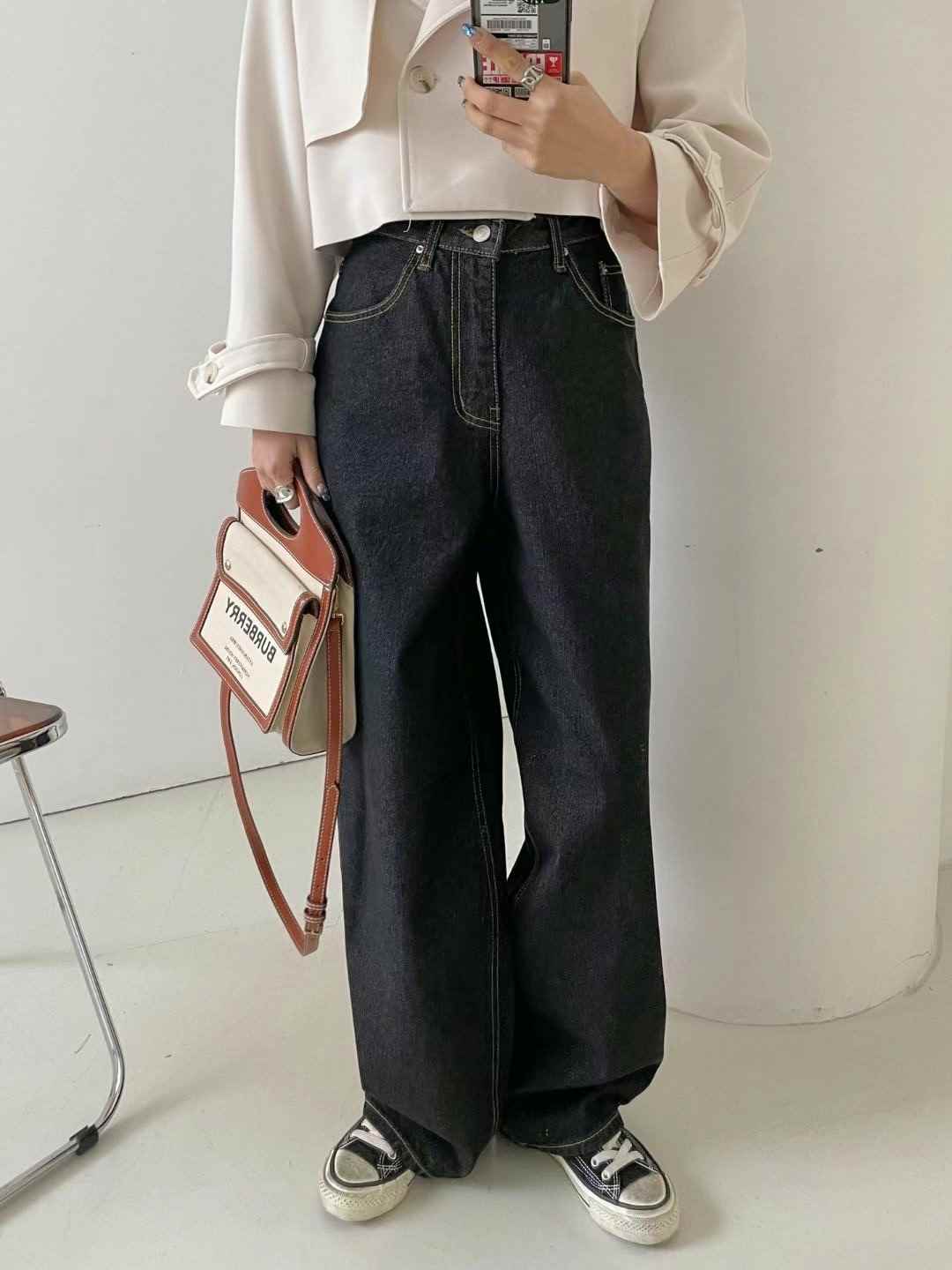 DOUBLEM韓國直郵東大門實拍女裝新品休閑職業推薦24秋冬牛仔褲DOUBLEM牛仔褲