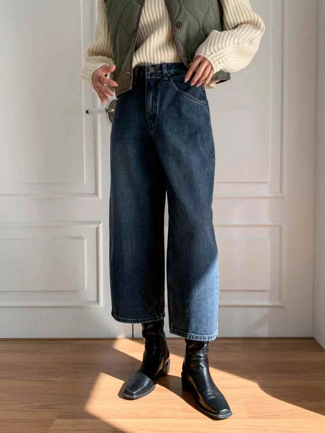 DOUBLEM韓國直郵東大門代購女裝新品人氣真品推薦職業牛仔褲DOUBLEM牛仔褲