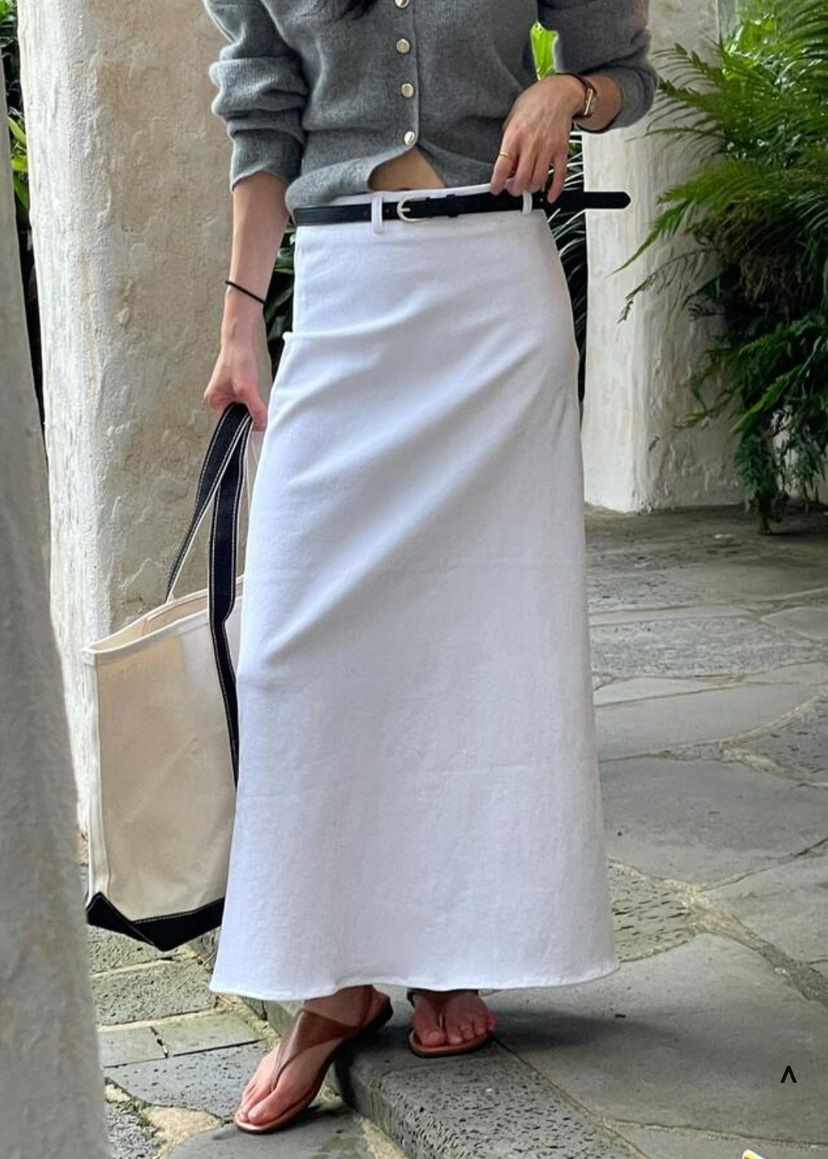 DOUBLEIN韓國直郵東大門代購女裝新品休閑24秋冬長裙腰帶DOUBLEIN長裙