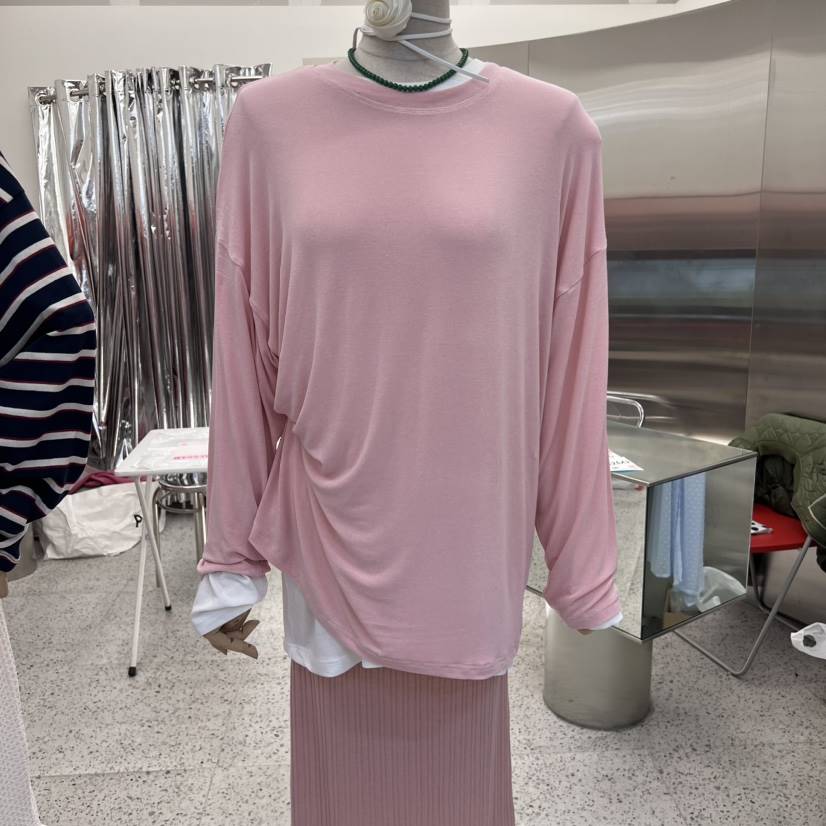 SAEGGAM韓國直郵東大門實拍女裝新品休閑24秋冬時尚長袖T恤SAEGGAM長袖T恤