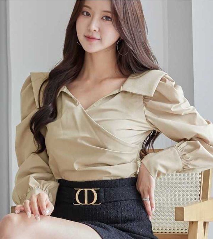 火Ⅱ-화투-T直郵韓國代購女裝新款休閑人氣時尚襯衫蕾絲衫火Ⅱ襯衫/蕾絲衫