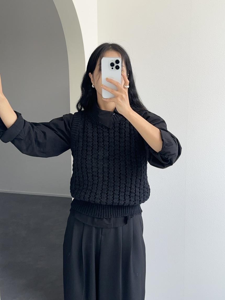 BONHEUR直郵韓國代購女裝新品時尚真品職業24秋冬吊帶背心透視BONHEUR-2件起吊帶/背心