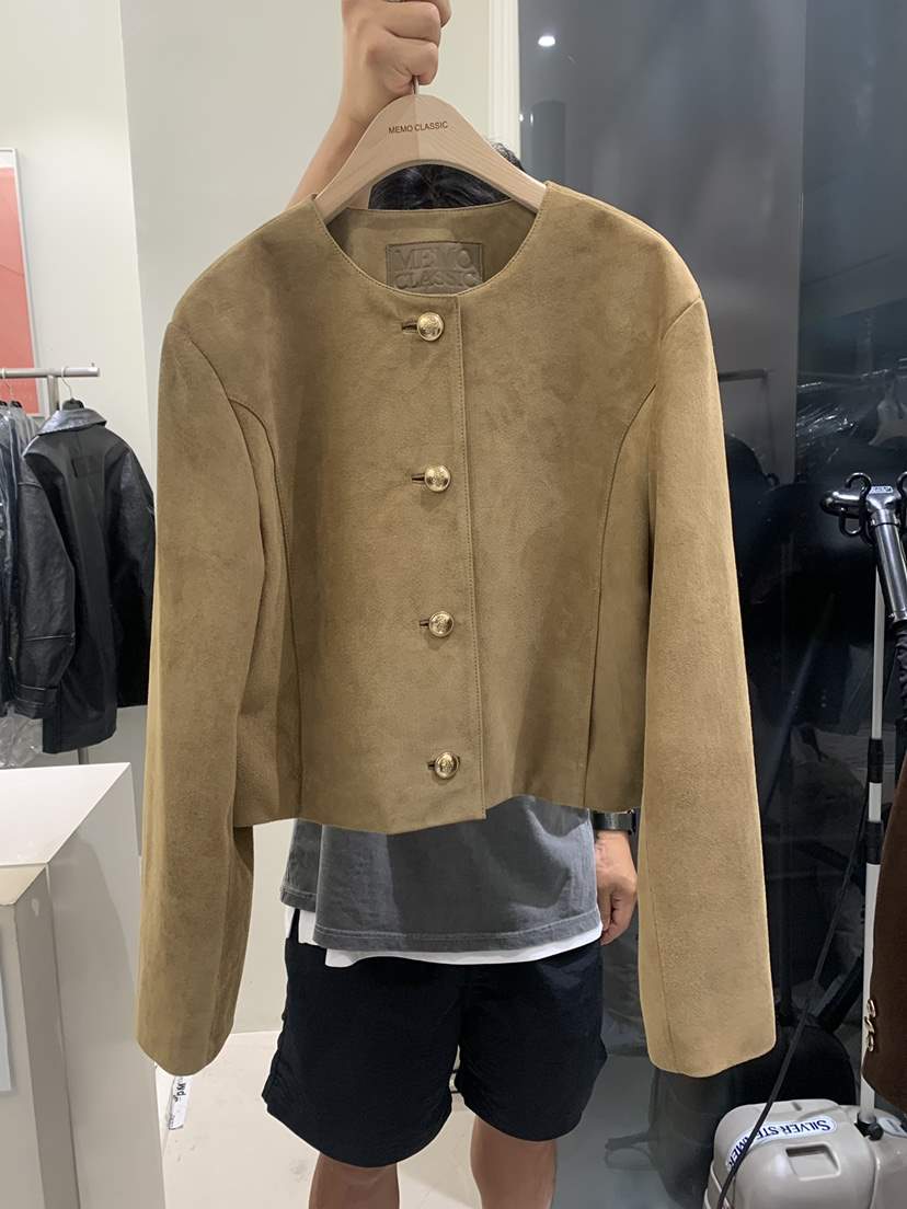 MEMO CLASSIC韓國直郵東大門代購女裝新品推薦休閑夾克絨面革MEMO CLASSIC夾克