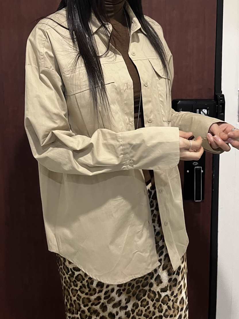 MARRON韓國直郵東大門代購女裝新品24秋冬襯衫蕾絲衫口袋工裝PIN-UP襯衫/蕾絲衫