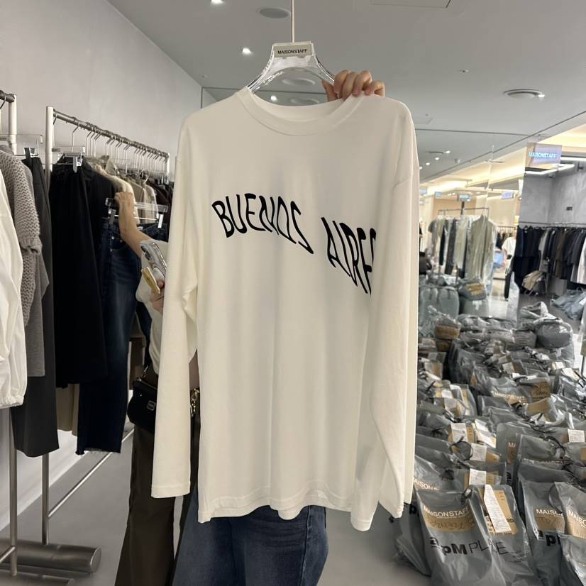 MAISONSTAFF/DOUBLE STANDARD/LE SMOKING韓國直郵女裝新款時尚長袖T恤MAISONSTAFF長袖T恤