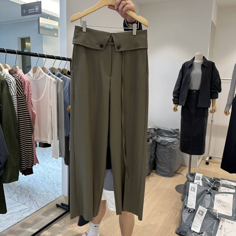 OVU韓國直郵女裝新款人氣休閑時尚推薦真品熱賣休閑褲含腰繩OVU休閑褲