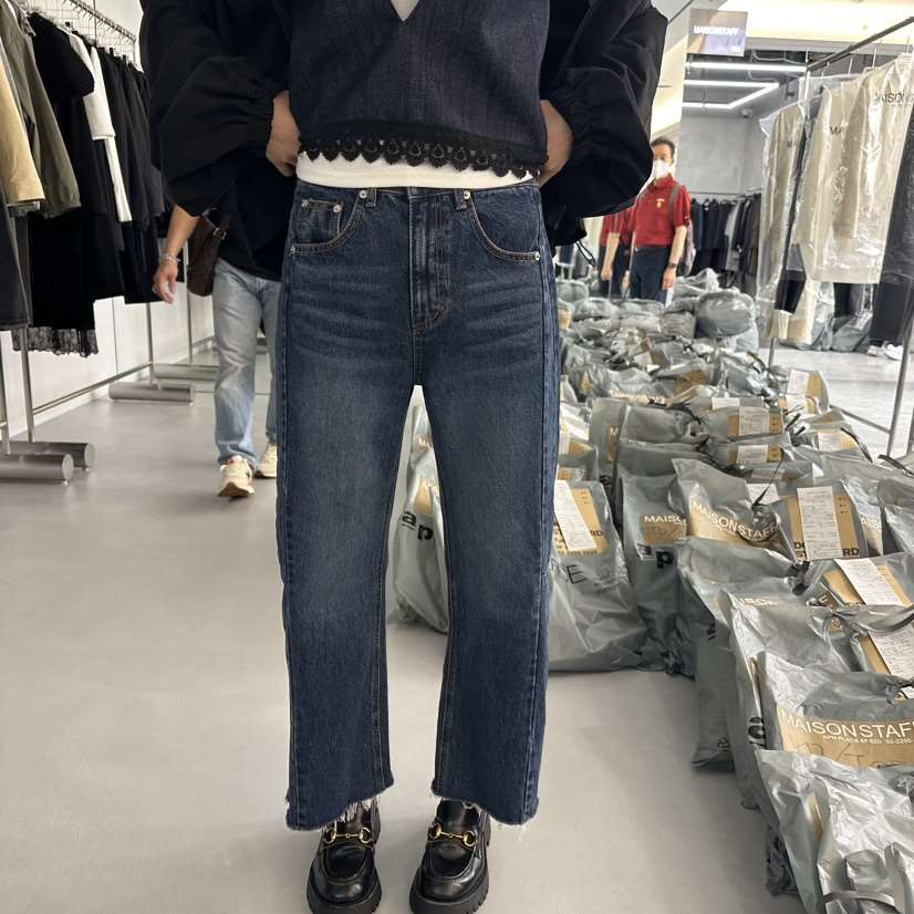 MAISONSTAFF/DOUBLE STANDARD/LE SMOKING韓國直郵東大門代購女裝新款職業牛仔褲MAISONSTAFF牛仔褲