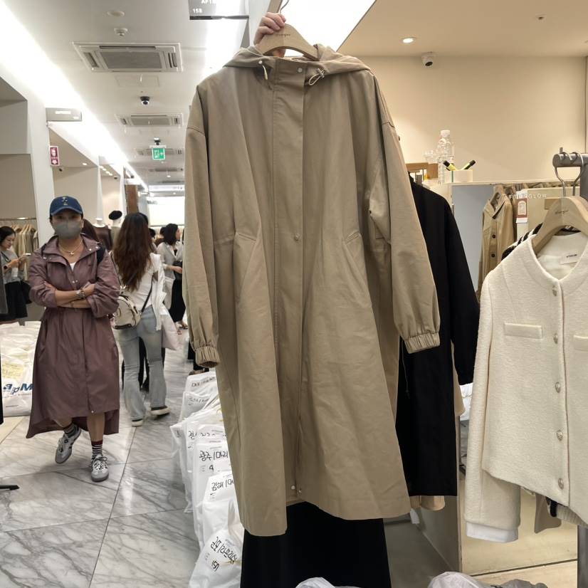 AFTERGLOW韓國直郵東大門代購女裝新款休閑職業人氣長款風衣AFTERGLOW長款風衣