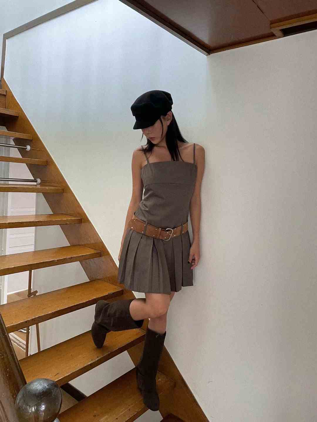 ADULT直郵韓國代購女裝新品休閑職業時尚真品熱賣連衣裙含腰帶ADULT連衣裙