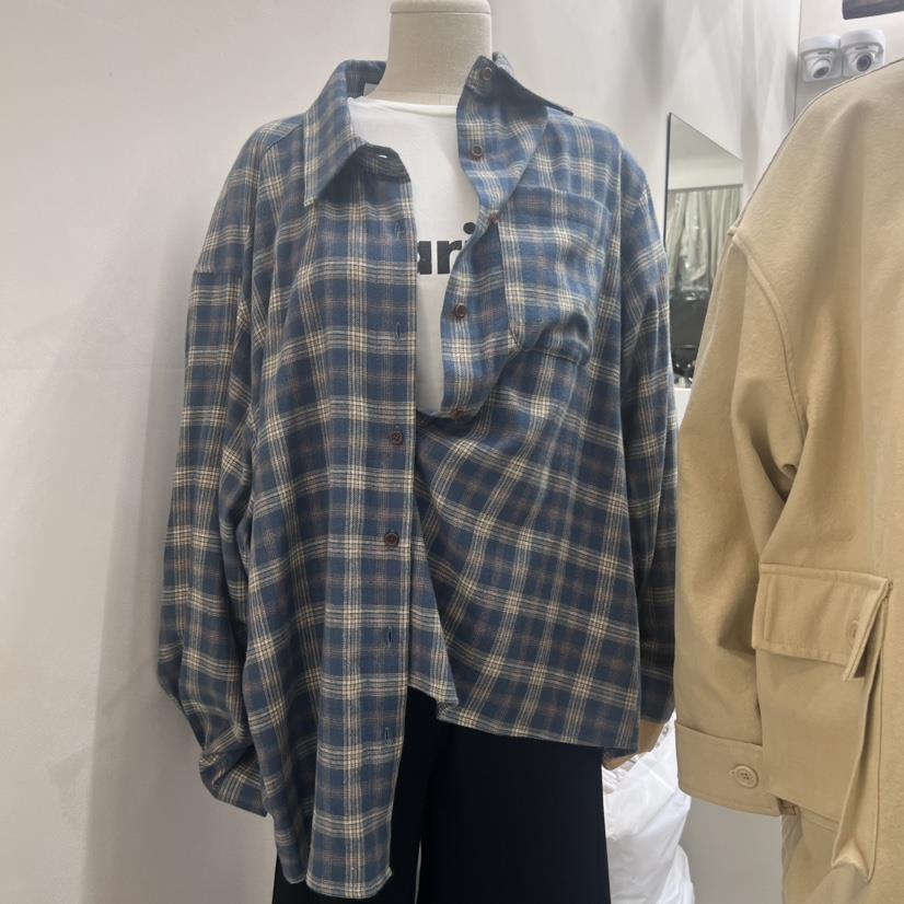 Waller韓國直郵女裝新品職業熱賣真品24秋冬時尚襯衫蕾絲衫NOTHING襯衫/蕾絲衫
