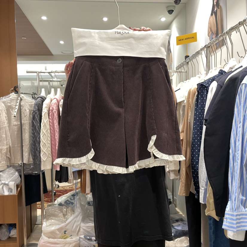 OGI直郵韓國代購女裝新品熱賣推薦時尚休閑職業人氣短褲燈芯絨FLat OGI短褲