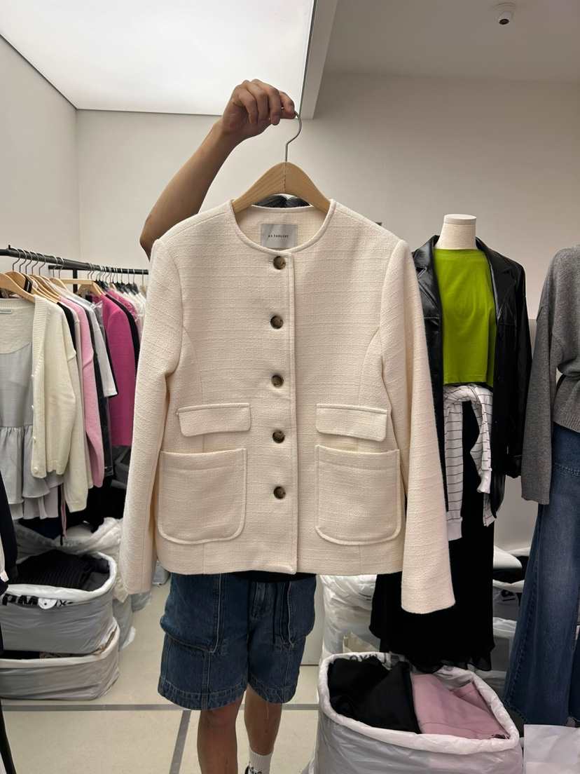 AS THOUGHT韓國直郵東大門實拍女裝新品時尚職業推薦夾克花呢AS THOUGHT夾克