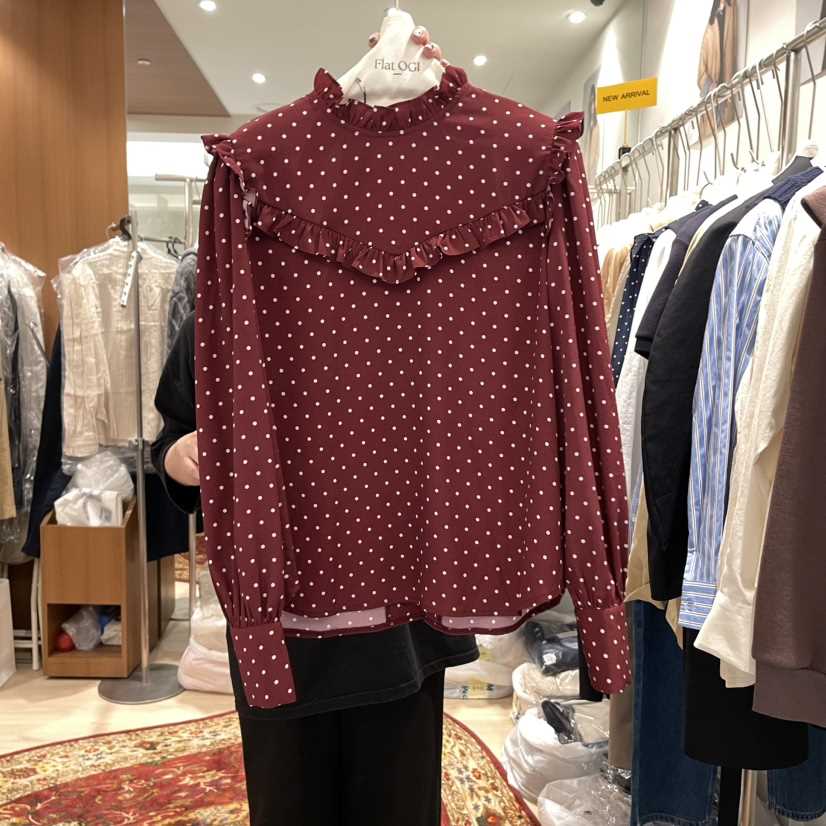 OGI韓國直郵女裝新品時尚職業人氣熱賣真品推薦24秋冬襯衫蕾絲衫FLat OGI襯衫/蕾絲衫