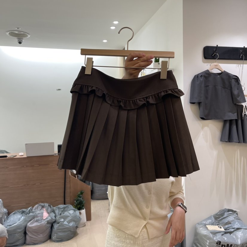 LUBRY直郵韓國代購女裝新款推薦休閑真品24秋冬人氣熱賣短裙NOPROBLEM短裙