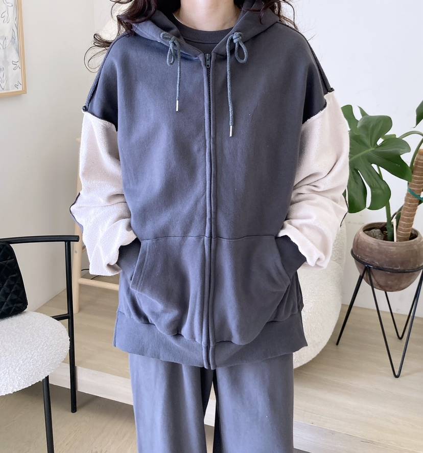 HANNA韓國直郵女裝新款人氣職業時尚熱賣推薦休閑衛衣拉鏈連帽HANNA衛衣