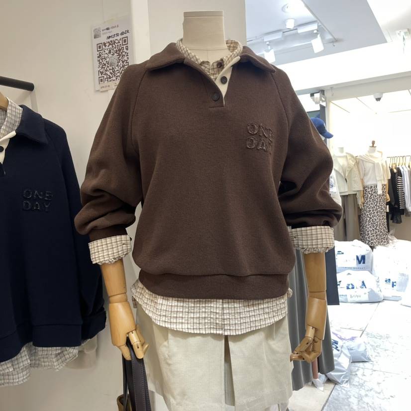 VENIR-A韓國直郵東大門代購女裝新品24秋冬熱賣休閑衛衣VENIR-a衛衣