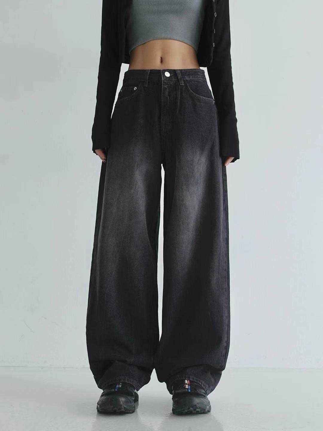 BYJEAN韓國直郵東大門代購女裝新品真品休閑24秋冬牛仔褲POPO牛仔褲